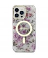 Guess GUHMP14XHCFWST iPhone 14 Pro Max 6.7" transparent hardcase Flower MagSafe