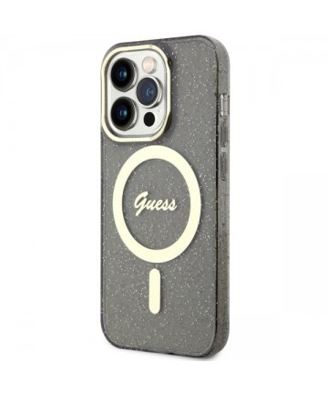 Guess GUHMP14XHCMCGK iPhone 14 Pro Max 6.7" black/black hardcase Glitter Gold MagSafe
