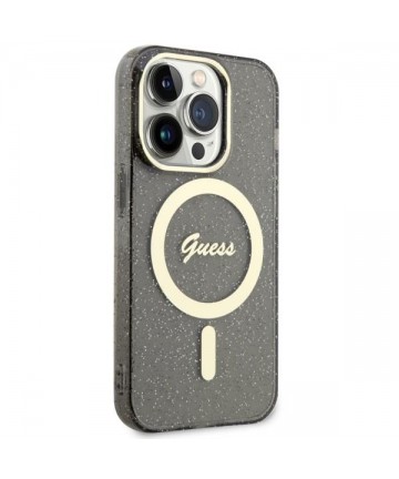 Guess GUHMP14XHCMCGK iPhone 14 Pro Max 6.7" black/black hardcase Glitter Gold MagSafe
