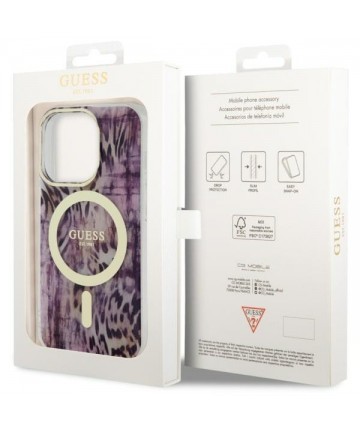 Guess GUHMP14XHLEOPWP iPhone 14 Pro Max 6.7" pink/pink hardcase Leopard MagSafe