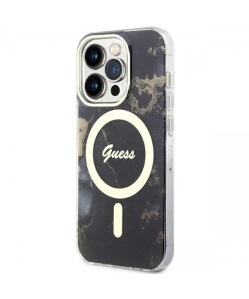 Guess GUHMP14XHTMRSK iPhone 14 Pro Max 6.7" black/black hardcase Golden Marble MagSafe
