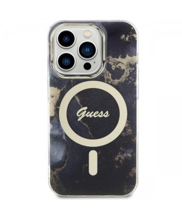 Guess GUHMP14XHTMRSK iPhone 14 Pro Max 6.7" black/black hardcase Golden Marble MagSafe