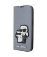 Karl Lagerfeld KLBKP14LSANKCPG iPhone 14 Pro 6.1" bookcase silver/silver Saffiano Karl & Choupette