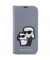 Karl Lagerfeld KLBKP14LSANKCPG iPhone 14 Pro 6.1" bookcase silver/silver Saffiano Karl & Choupette