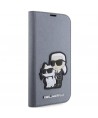 Karl Lagerfeld KLBKP14LSANKCPG iPhone 14 Pro 6.1" bookcase silver/silver Saffiano Karl & Choupette