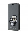 Karl Lagerfeld KLBKP14SSANKCPG iPhone 14 6.1" bookcase silver/silver Saffiano Karl & Choupette