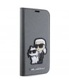 Karl Lagerfeld KLBKP14SSANKCPG iPhone 14 6.1" bookcase silver/silver Saffiano Karl & Choupette