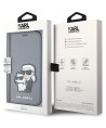 Karl Lagerfeld KLBKP14SSANKCPG iPhone 14 6.1" bookcase silver/silver Saffiano Karl & Choupette