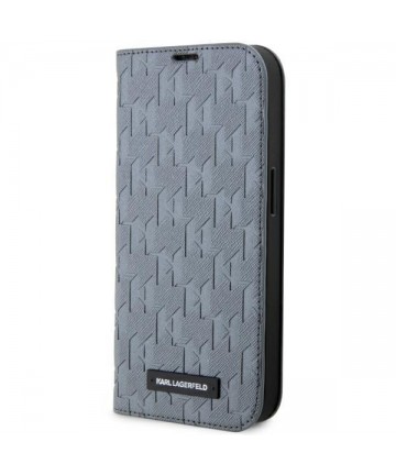 Karl Lagerfeld KLBKP14XSAKLHPG iPhone 14 Pro Max 6.7" bookcase silver/silver Saffiano Monogram