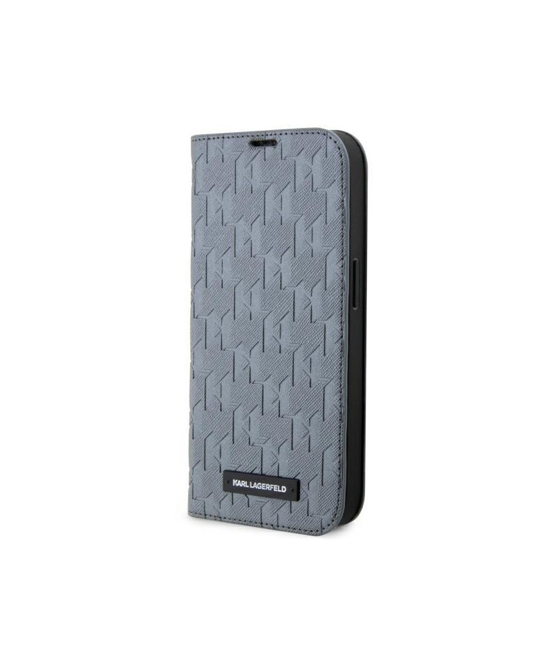 Karl Lagerfeld KLBKP14XSAKLHPG iPhone 14 Pro Max 6.7" bookcase silver/silver Saffiano Monogram