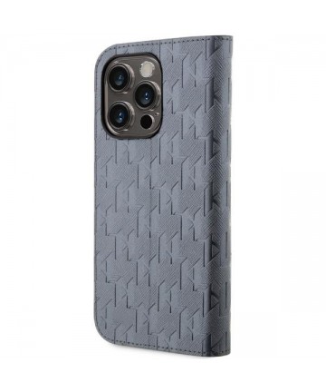 Karl Lagerfeld KLBKP14XSAKLHPG iPhone 14 Pro Max 6.7" bookcase silver/silver Saffiano Monogram