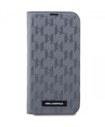 Karl Lagerfeld KLBKP14XSAKLHPG iPhone 14 Pro Max 6.7" bookcase silver/silver Saffiano Monogram