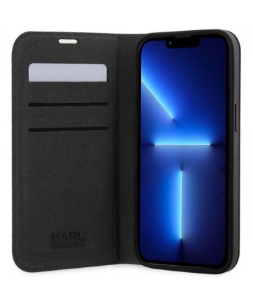 Karl Lagerfeld KLBKP14XSAKLHPG iPhone 14 Pro Max 6.7" bookcase silver/silver Saffiano Monogram