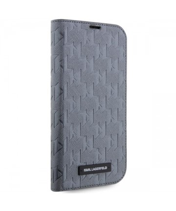 Karl Lagerfeld KLBKP14XSAKLHPG iPhone 14 Pro Max 6.7" bookcase silver/silver Saffiano Monogram