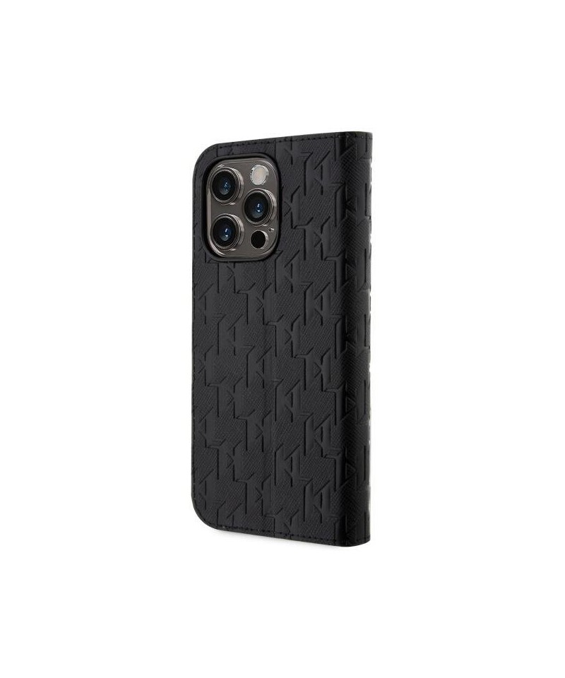 Karl Lagerfeld iPhone 14 Pro Max Book Case Saffiano Monogram Black