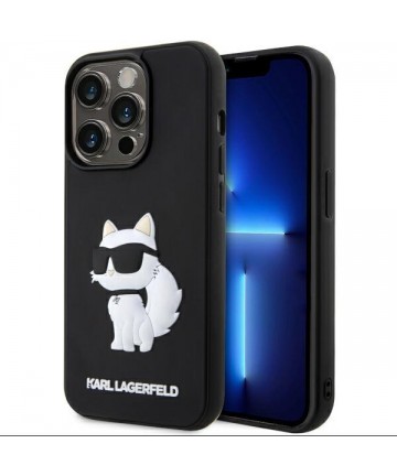 Karl Lagerfeld KLHCP14L3DRKHNK iPhone 14 Pro 6.1" black/black hardcase Rubber Choupette 3D