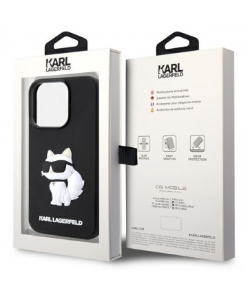 Karl Lagerfeld KLHCP14L3DRKHNK iPhone 14 Pro 6.1" black/black hardcase Rubber Choupette 3D