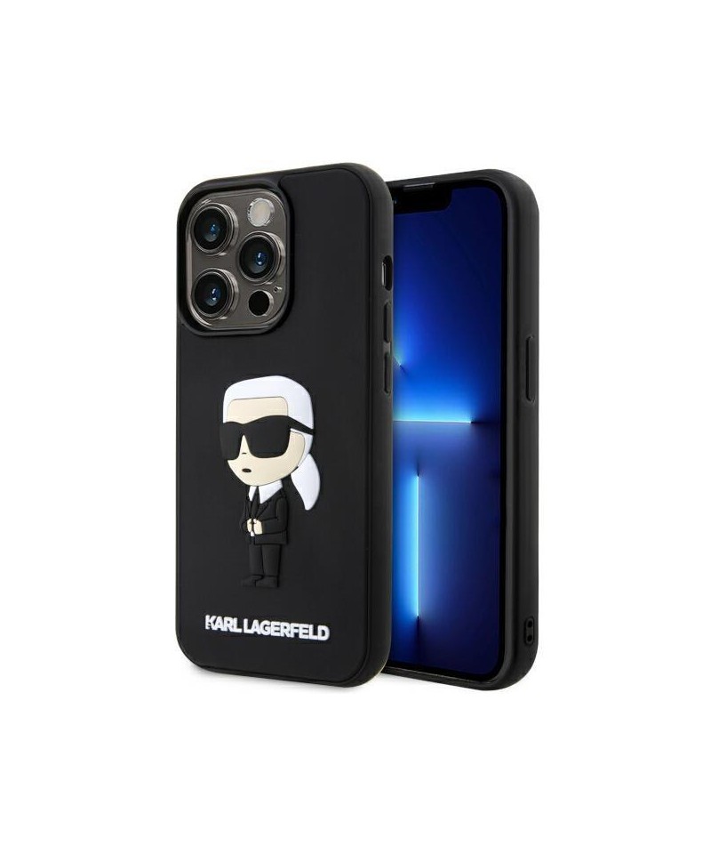 Karl Lagerfeld KLHCP14L3DRKINK iPhone 14 Pro 6.1" black/black hardcase Rubber Ikonik 3D