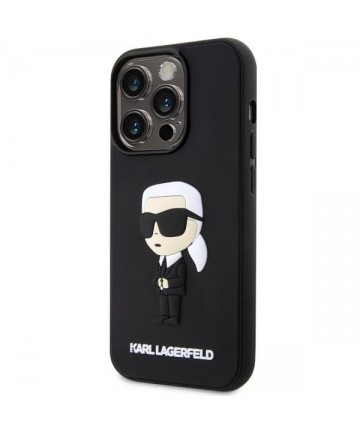 Karl Lagerfeld KLHCP14L3DRKINK iPhone 14 Pro 6.1" black/black hardcase Rubber Ikonik 3D