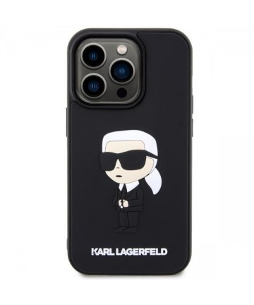 Karl Lagerfeld KLHCP14L3DRKINK iPhone 14 Pro 6.1" black/black hardcase Rubber Ikonik 3D