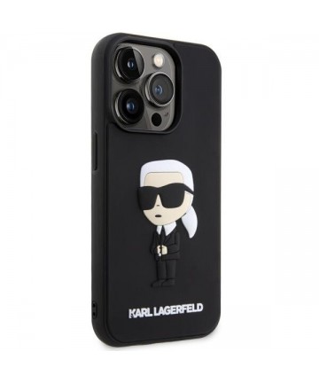 Karl Lagerfeld KLHCP14L3DRKINK iPhone 14 Pro 6.1" black/black hardcase Rubber Ikonik 3D
