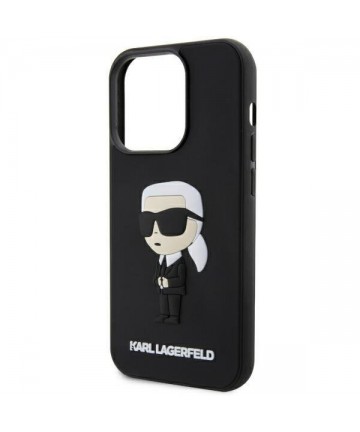Karl Lagerfeld KLHCP14L3DRKINK iPhone 14 Pro 6.1" black/black hardcase Rubber Ikonik 3D