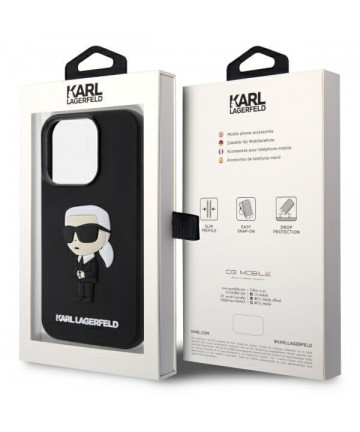 Karl Lagerfeld KLHCP14L3DRKINK iPhone 14 Pro 6.1" black/black hardcase Rubber Ikonik 3D