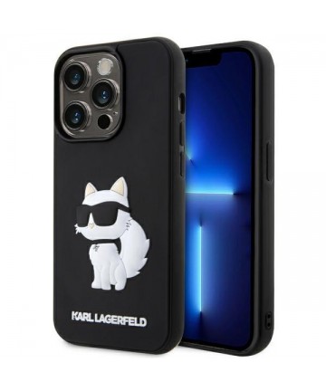 Karl Lagerfeld KLHCP14X3DRKHNK iPhone 14 Pro Max 6.7" black/black hardcase Rubber Choupette 3D