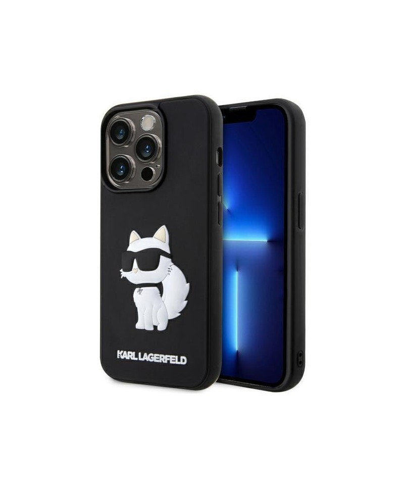 Karl Lagerfeld KLHCP14X3DRKHNK iPhone 14 Pro Max 6.7" black/black hardcase Rubber Choupette 3D