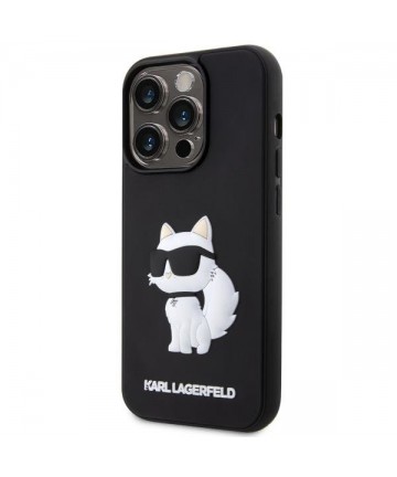 Karl Lagerfeld KLHCP14X3DRKHNK iPhone 14 Pro Max 6.7" black/black hardcase Rubber Choupette 3D