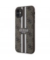 Guess GUHMN61P4RPSW iPhone 11 / Xr brown/brown hardcase 4G Printed Stripes MagSafe