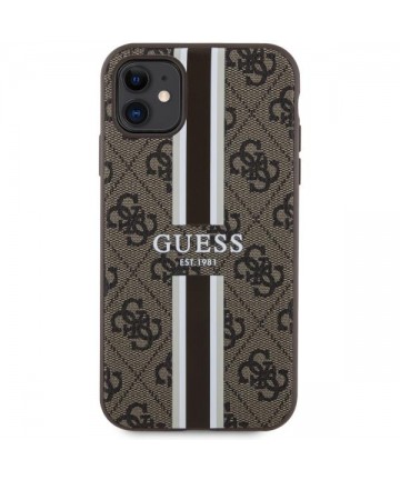 Guess GUHMN61P4RPSW iPhone 11 / Xr brown/brown hardcase 4G Printed Stripes MagSafe
