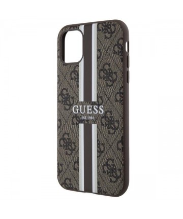 Guess GUHMN61P4RPSW iPhone 11 / Xr brown/brown hardcase 4G Printed Stripes MagSafe