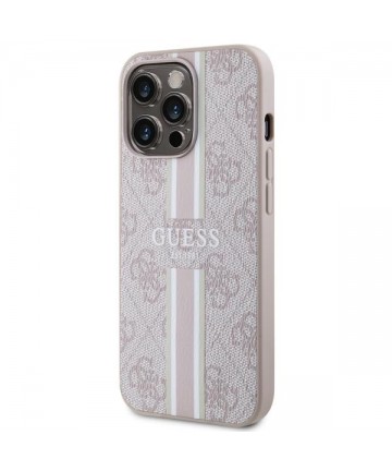 Guess GUHMP13LP4RPSP iPhone 13 Pro / 13 6.1" pink/pink hardcase 4G Printed Stripes MagSafe