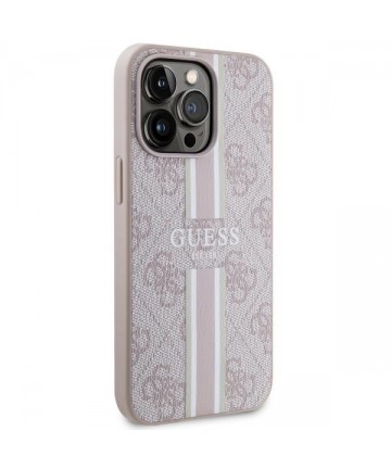 Guess GUHMP13LP4RPSP iPhone 13 Pro / 13 6.1" pink/pink hardcase 4G Printed Stripes MagSafe