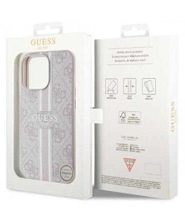 Guess GUHMP13LP4RPSP iPhone 13 Pro / 13 6.1" pink/pink hardcase 4G Printed Stripes MagSafe