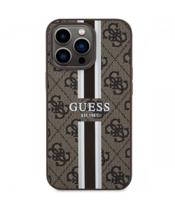 Guess GUHMP13LP4RPSW iPhone 13 Pro / 13 6.1" brown/brown hardcase 4G Printed Stripes MagSafe