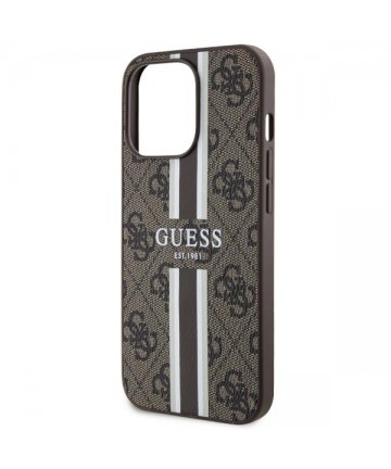 Guess GUHMP13LP4RPSW iPhone 13 Pro / 13 6.1" brown/brown hardcase 4G Printed Stripes MagSafe