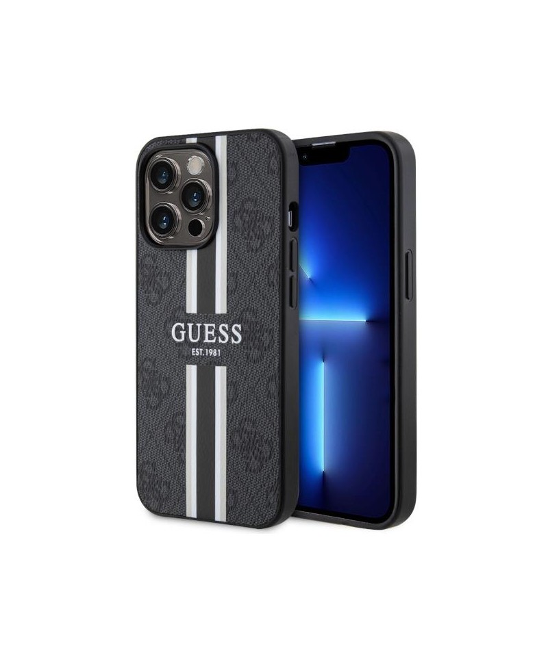 Guess GUHMP13XP4RPSK iPhone 13 Pro Max 6.7" black/black hardcase 4G Printed Stripes MagSafe