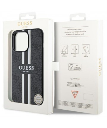 Guess GUHMP13XP4RPSK iPhone 13 Pro Max 6.7" black/black hardcase 4G Printed Stripes MagSafe