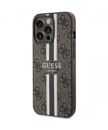 Guess GUHMP13XP4RPSW iPhone 13 Pro Max 6.7" brown/brown hardcase 4G Printed Stripes MagSafe