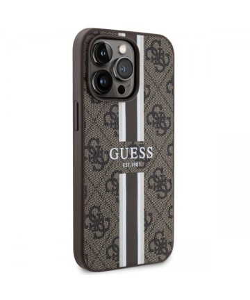 Guess GUHMP13XP4RPSW iPhone 13 Pro Max 6.7" brown/brown hardcase 4G Printed Stripes MagSafe