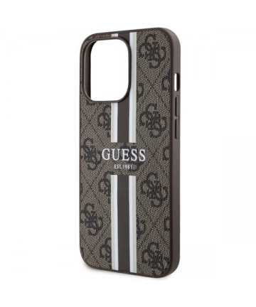 Guess GUHMP13XP4RPSW iPhone 13 Pro Max 6.7" brown/brown hardcase 4G Printed Stripes MagSafe