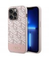 Guess GUHMP14LHGCFSEP iPhone 14 Pro 6.1" pink/pink hard case GCube Stripes MagSafe
