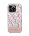 Guess GUHMP14LHGCFSEP iPhone 14 Pro 6.1" pink/pink hard case GCube Stripes MagSafe