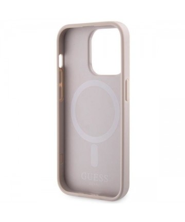 Guess GUHMP14LHGCFSEP iPhone 14 Pro 6.1" pink/pink hard case GCube Stripes MagSafe
