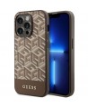 Guess GUHMP14LHGCFSEW iPhone 14 Pro 6.1" brown/brown hard case GCube Stripes MagSafe