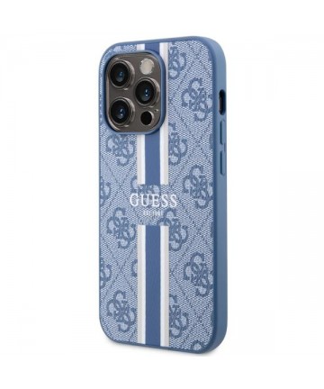 Guess GUHMP14LP4RPSB iPhone 14 Pro 6.1" blue/blue hardcase 4G Printed Stripes MagSafe