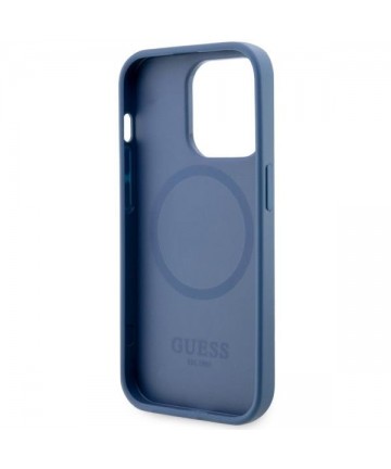 Guess GUHMP14LP4RPSB iPhone 14 Pro 6.1" blue/blue hardcase 4G Printed Stripes MagSafe