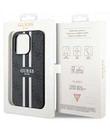 Guess GUHMP14LP4RPSK iPhone 14 Pro 6.1" black/black hardcase 4G Printed Stripes MagSafe